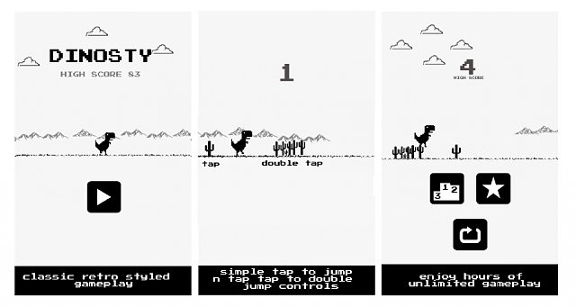 Dino Run – Dinosty, il dinosauro di Chrome sbarca sul Play Store