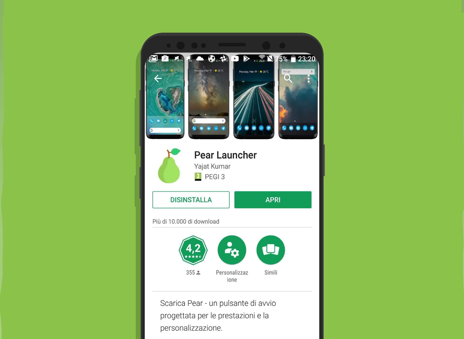 Pear Launcher: tra Nova e Pixel Launcher, l’interfaccia (ancora) giovane, pulita e originale